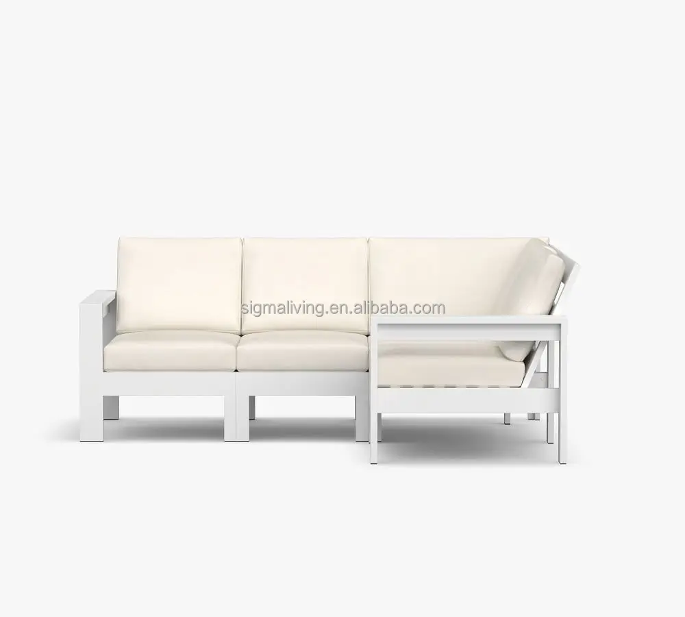 aluminum garden sofa metal patio furniture simple design outdoor sofa set with cushion
