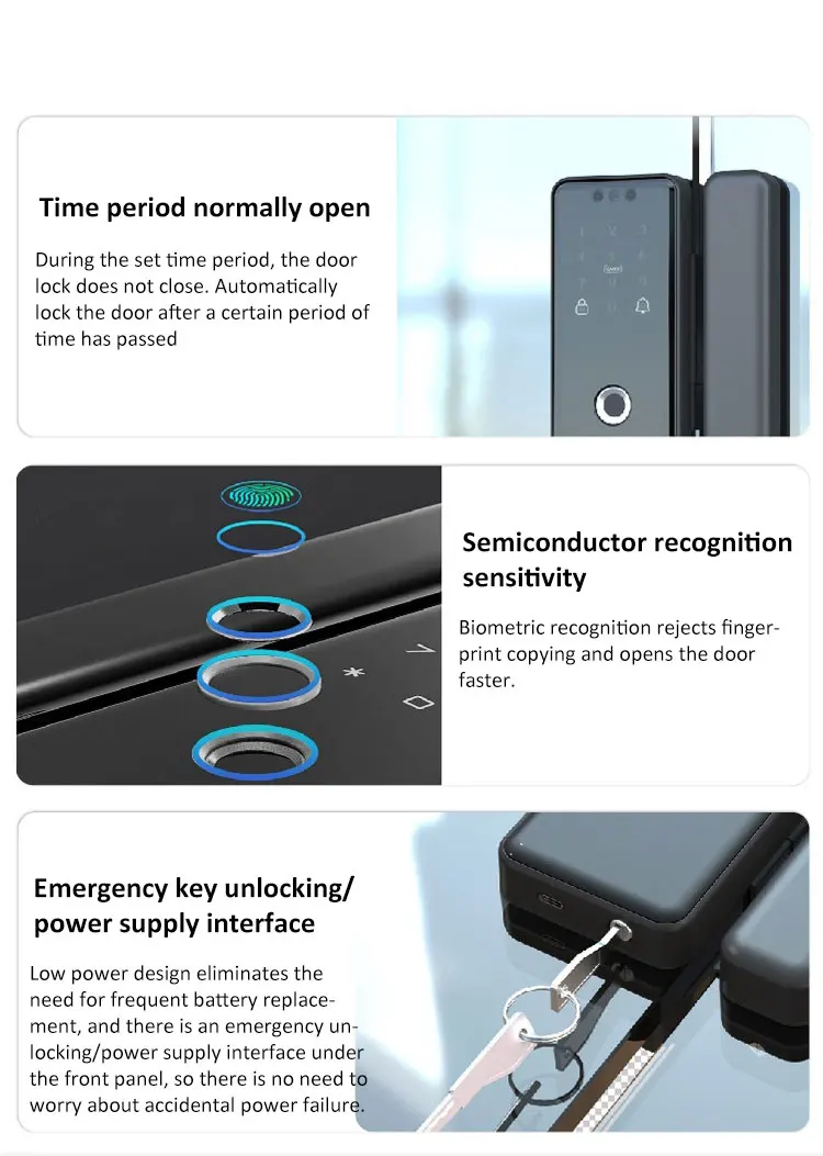 Tuya Smart 3d Face Recognition Fingerprint Password Card Door Lock With