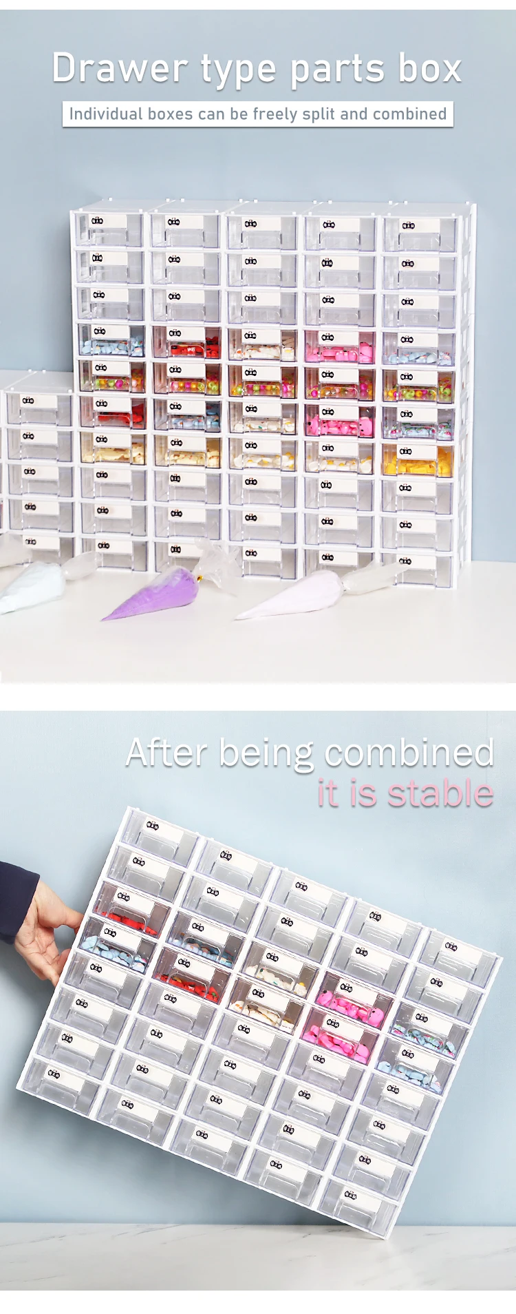 Tengzhengyue Organizer Small Parts Storage Tool Box With 40 Drawer