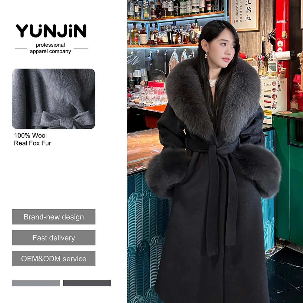 Design Women's Double-Faced Natural Wool Cashmere Winter Coat
