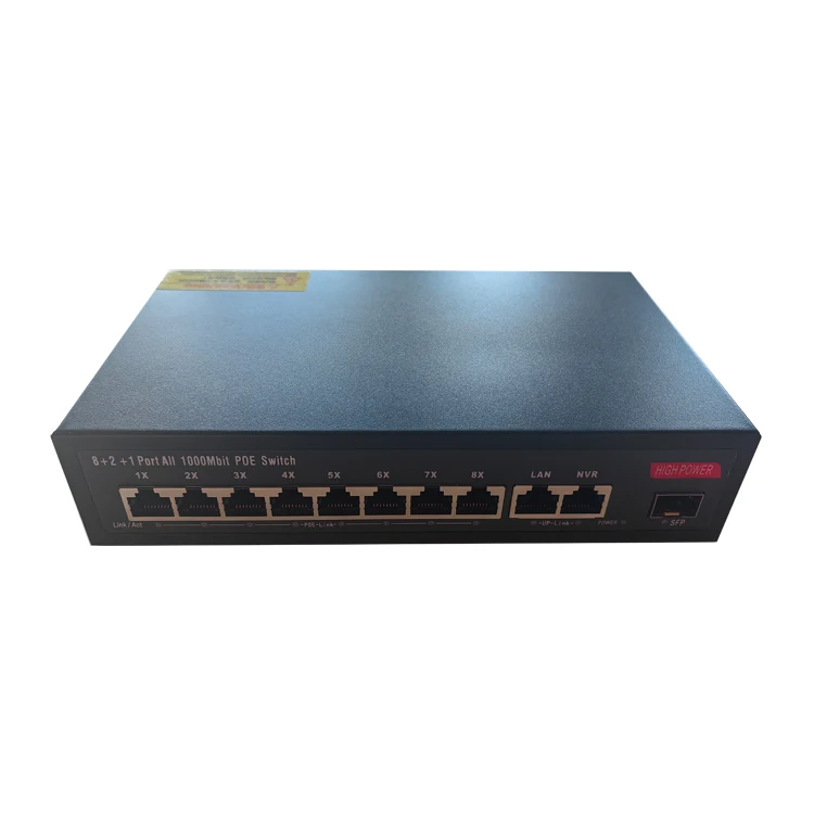 Sunsoont 10/100/1000 полногигабитные порты poe switch 52 В 135 Вт 8 портов