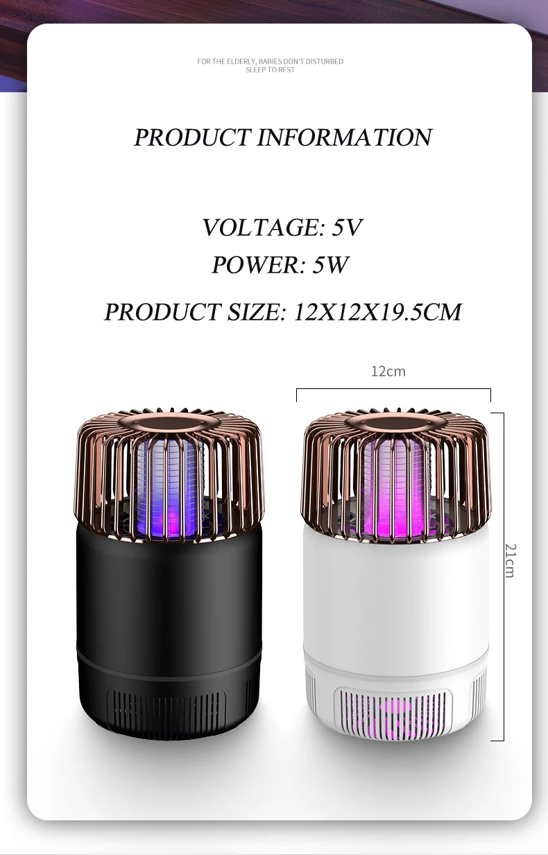 2025 Saijzek OEM/ODM fashionable uv light attracts high voltage and suction mosquito killer lamp details