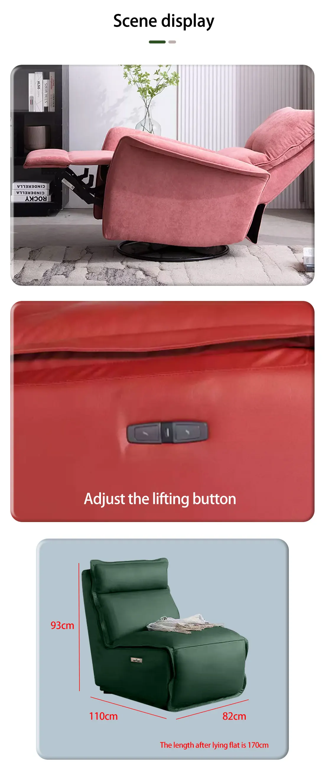 Modern Cinema Reclin Sofa Bed Home Theater Seating High Back Reclining Chair With Massage Sofas