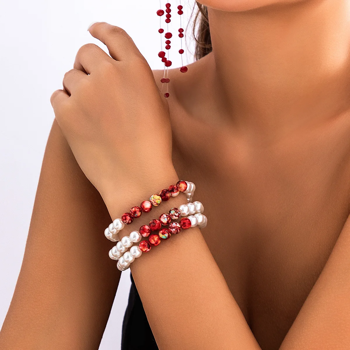 Collana Gotica Multistrato Con Perle A Goccia Di Sangue – Girocollo Regolabile In Stile Punk – Per Halloween E Festa In Costume - 3