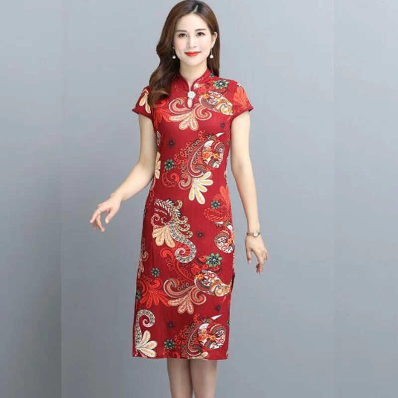 open lace back dress Original Chinese Brand Ode to Longchun Chinese Style Long Cloak Improved Han Element New Year's Red New Year's Greeting Robe Long-Sleeved Dress Cape