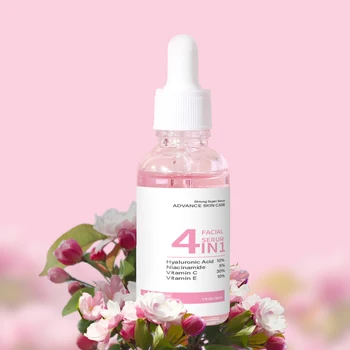 Private Label Anti Aging Wrinkles Brightening Niacinamide 30% Vitamin C Hylarounic Acid 4 In 1 Serum