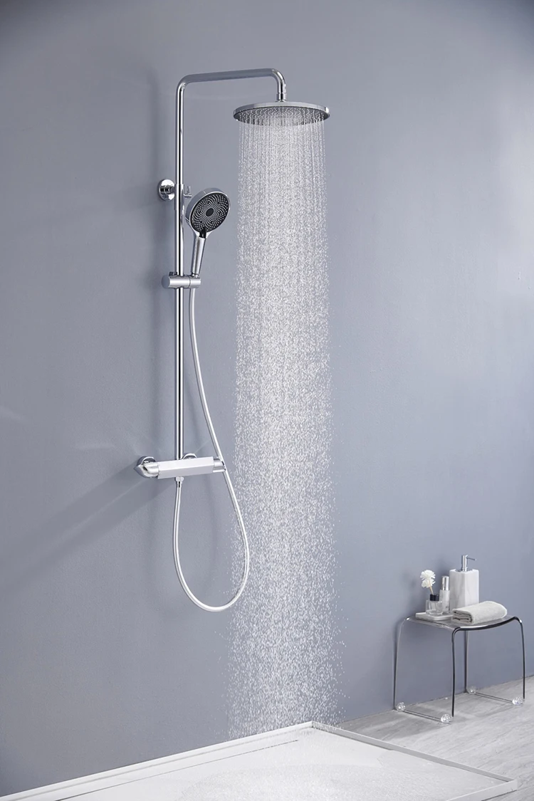 Juego de cabezal de ducha tipo lluvia para baño de tres funciones