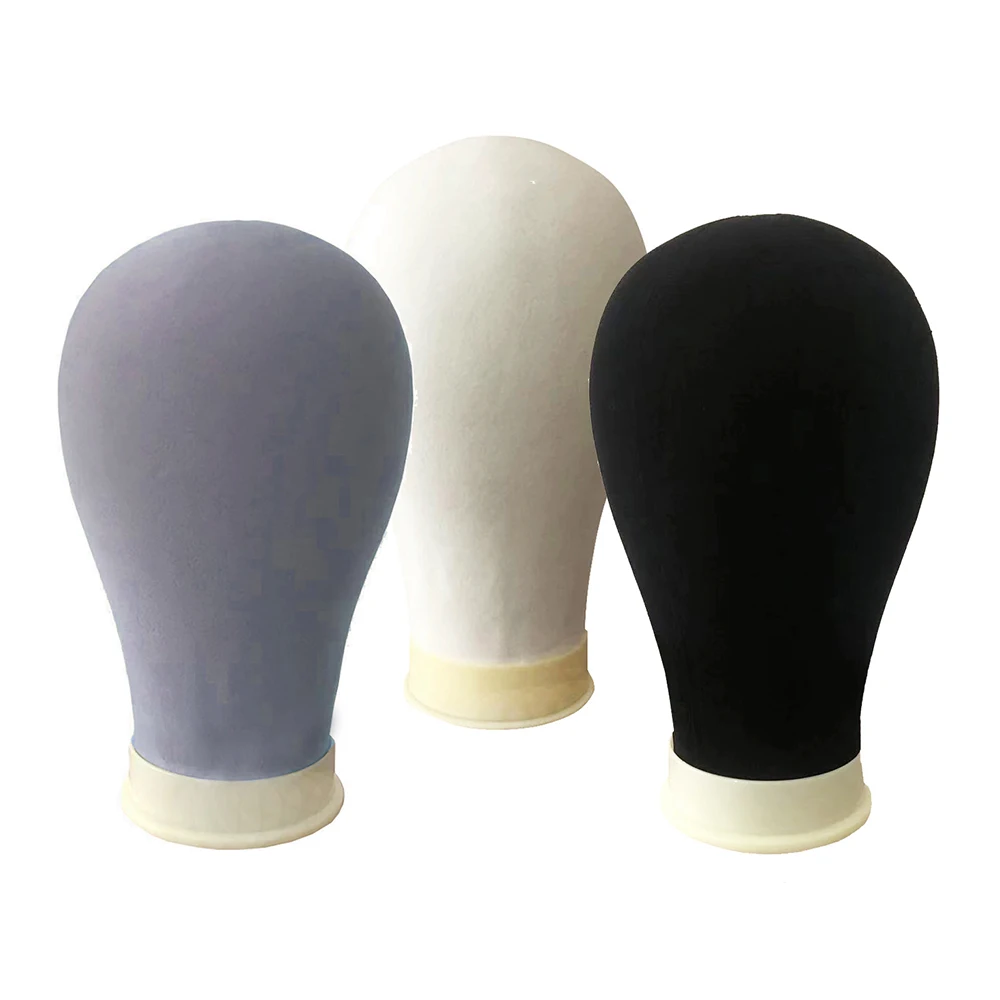 Customized Color Velvet Covered Women Foam Mannequin Head for wig display styrofoam mannequin head for hat glasses