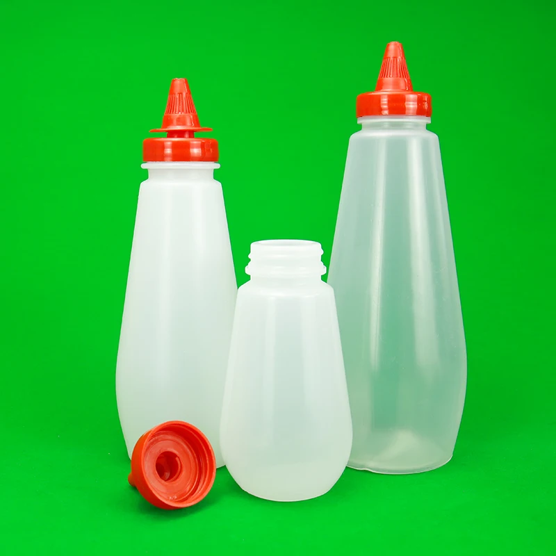 Hot sale squeeze screw-cap seal type food plastic bottles for use ketchup mayonnaise teriyaki sauce