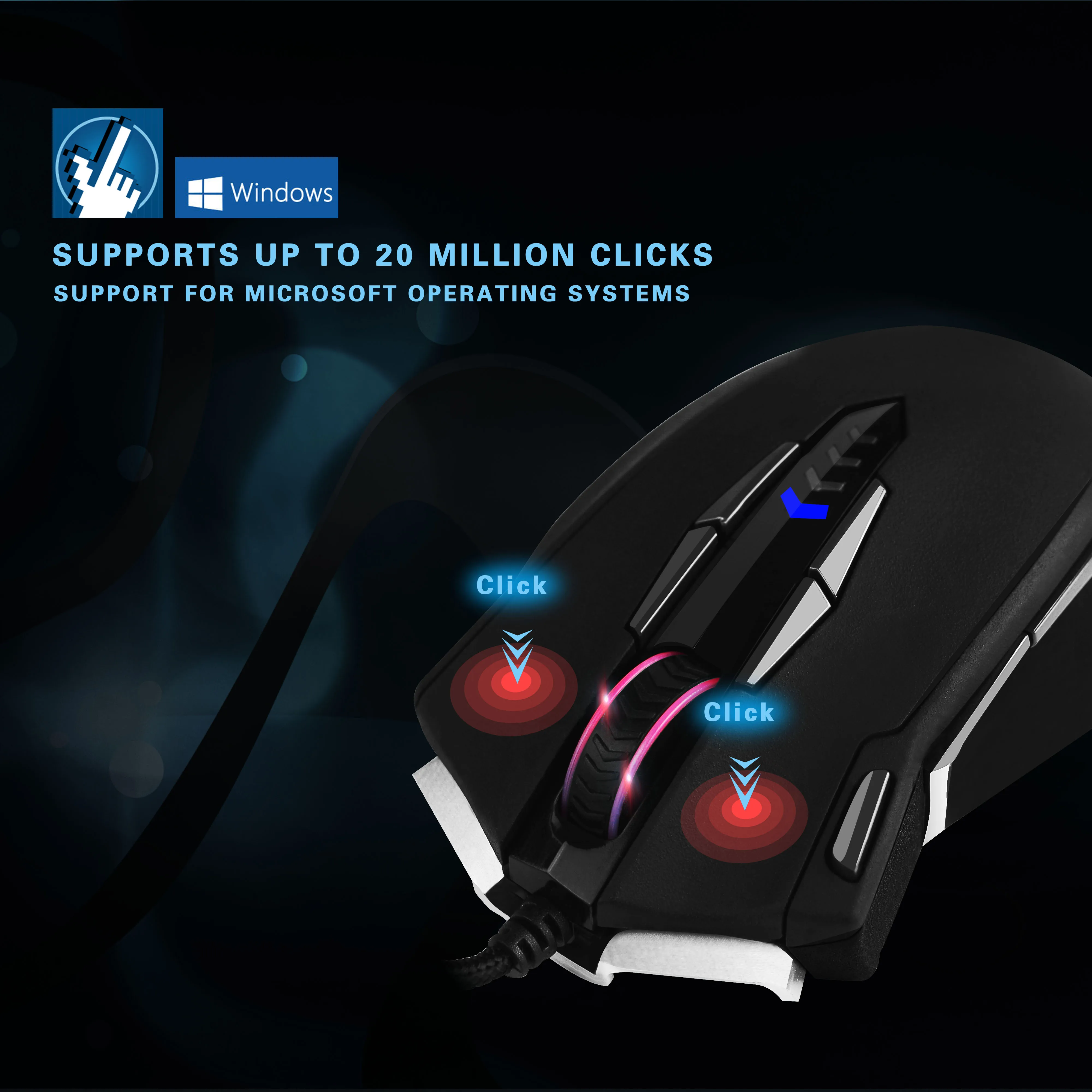 その他 mouse Z-7900 RGB 10000 DPI Gaming Mouse - Ergonomic & Programmable