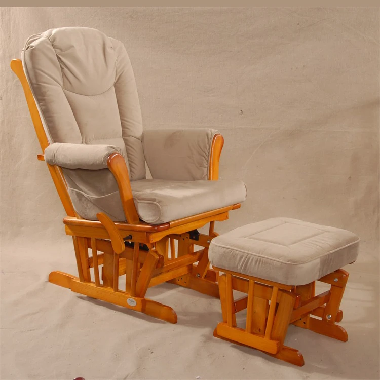 Incredibly Smooth Quiet Gliding Baby Nursery Relax Rocker Rocking Chair Glider and Ottoman Set