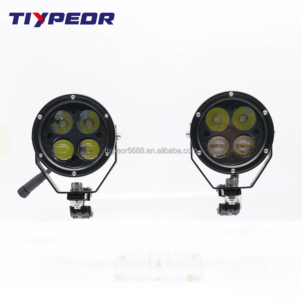 product tiypeor 80w motorcycle fog light spotlight cnc aluminum 10000lm super bright ip68 dual beam wireless switch auxiliary light-4