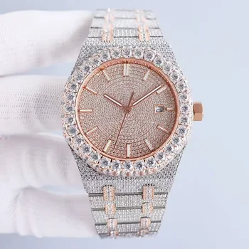 Custom 41 mm Stainless Steel Automatic Watch by Ice Mossany Round Case Shape Unisex Case Eta Movement Factory Business Sport