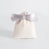 Beige Bag with Grey Ribbon