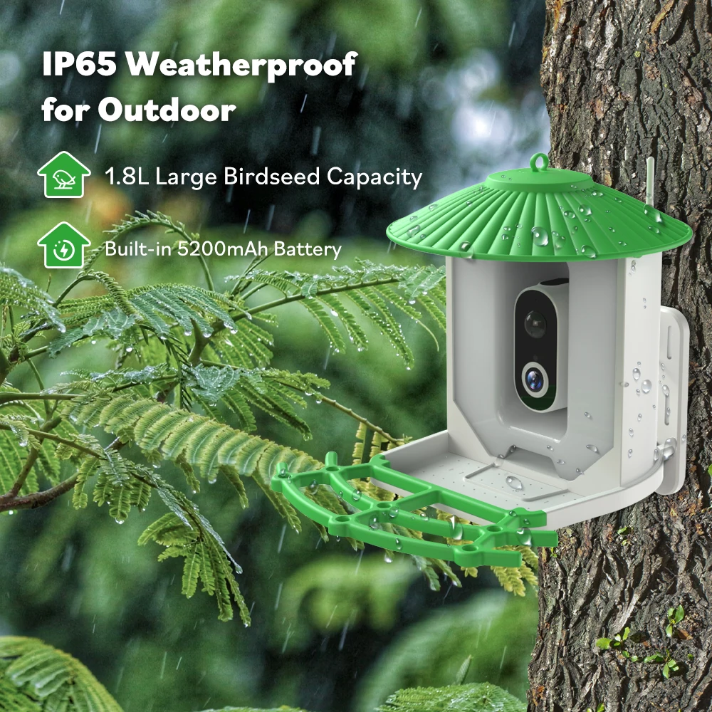 Smart Bird Feeder Camera with Solar Panel Ideal Gift