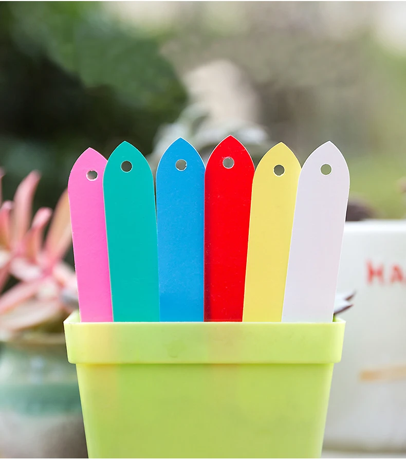 10x2cm Plants Labels Perforated Pvc Plastic Hanging Labels Gardening