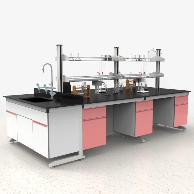 Lab Furniture Custom Sterile Wash Test Conner Tables PP Ceramic Phisycs Laboratory Central Wall Benches Cabinets for Schools