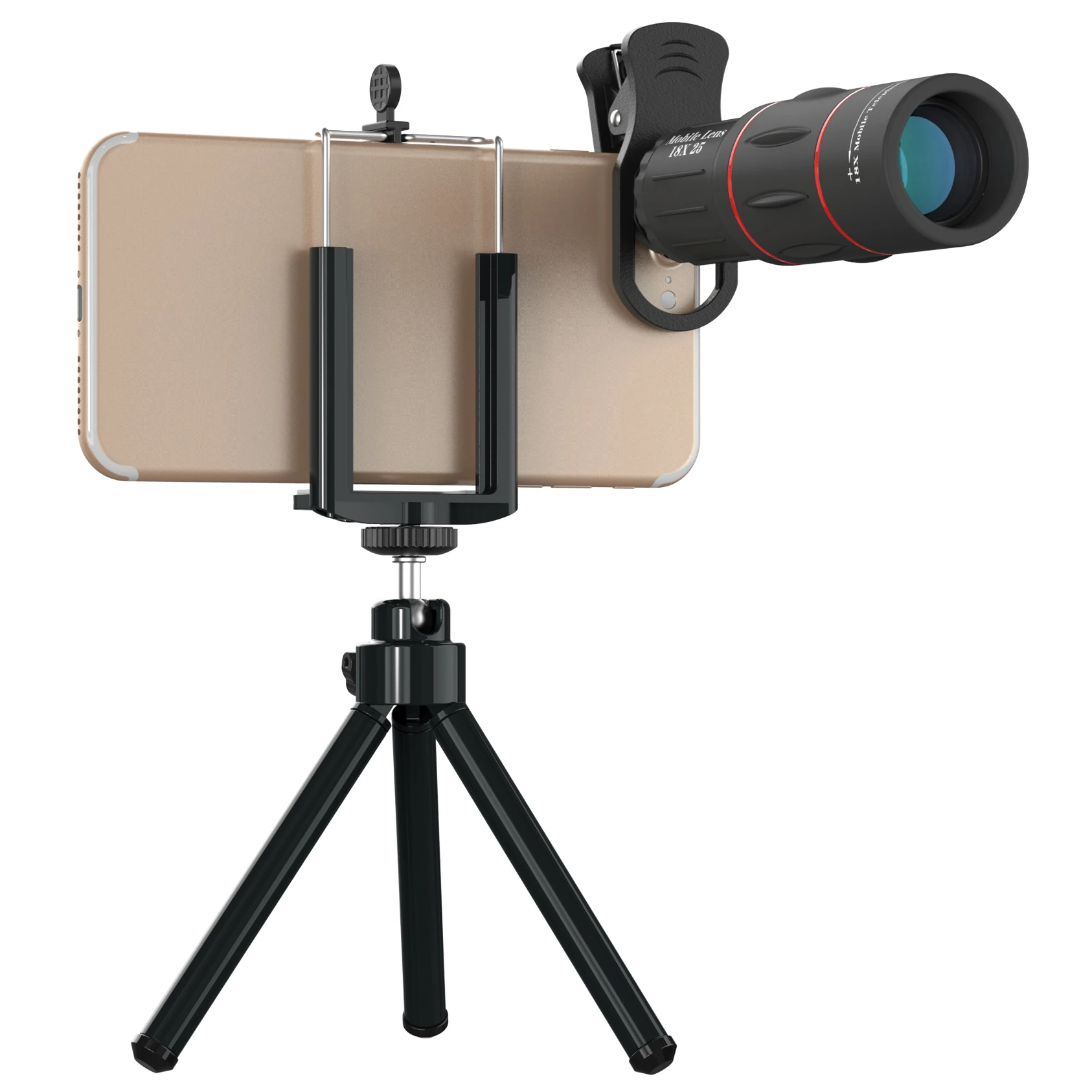 APEXEL 18X Zoom Telephoto Lens with Tripod Universal Optics Telescope Phone  Camera Lens 18X25 Zoom Lens for Mobile Phone
