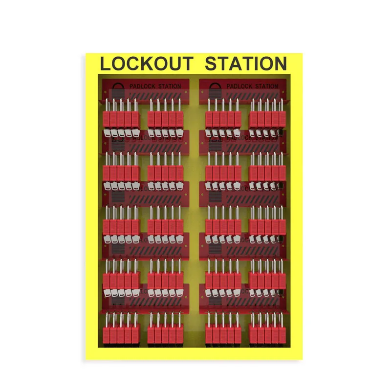 Customised 100 Open Lockout padlocks station Tagout Equipment Cabinets integrated Shadow Boards Without padlockS