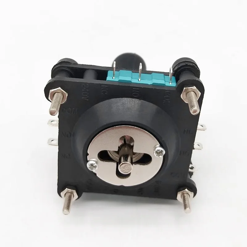 04R2G 4NO 4NC Momentary Spring Back Joystick Switch - IP65, Brass