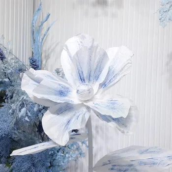 China three-piece set handmade blue fake paper artificial flowers online for window display and home party wedding decoration