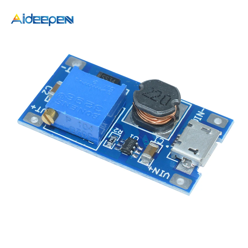 MT3608 DC-DC Макс выход 28В 2A повышающий конвертер усилитель модуль источника питания с Boost доска для