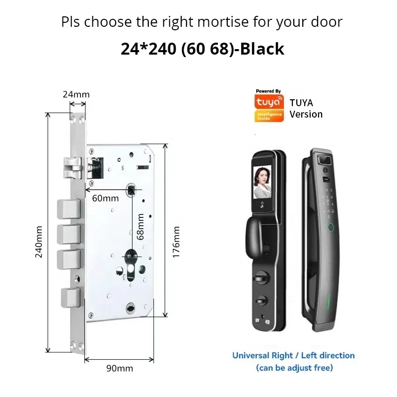 Tuya Smart Door Lock WiFi Finger Recognition Cerradura Inteligente for Home Security Features Integrated Camera Memory Card