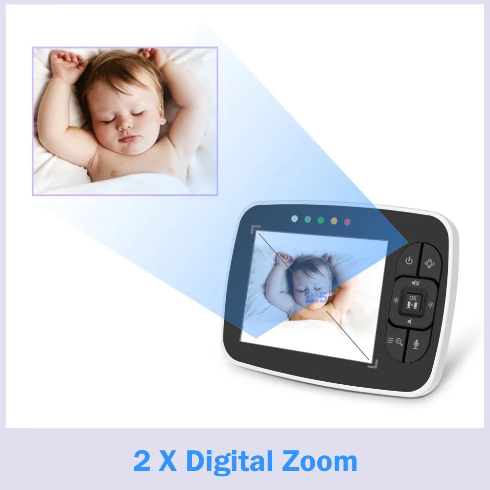 Sm935 Video Baby Monitor With Two-Way Talk Night Vision 1200mAh  Feeding Timer Smart Video Baby Monitors