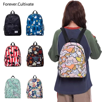 Fashionable Mini Bohemian Preppy Backpack Lightweight Water-Resistant Printed Design Foldable for Portable Use for Women's Daily