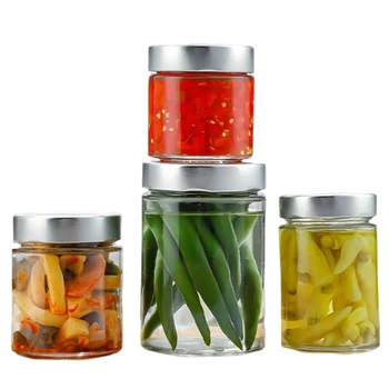 100ml / 150ml / 180ml Small Round Glass Jam Jars Glass with Lid Storage Pickles Jar for Food with straight-sided glass jar