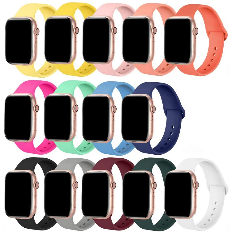 For apple watch band silicone 38mm 44mm Sport Wristbands Replacement Strap for iWatch Series SE 6 5 4 3 for Women Men Watch band.jpg