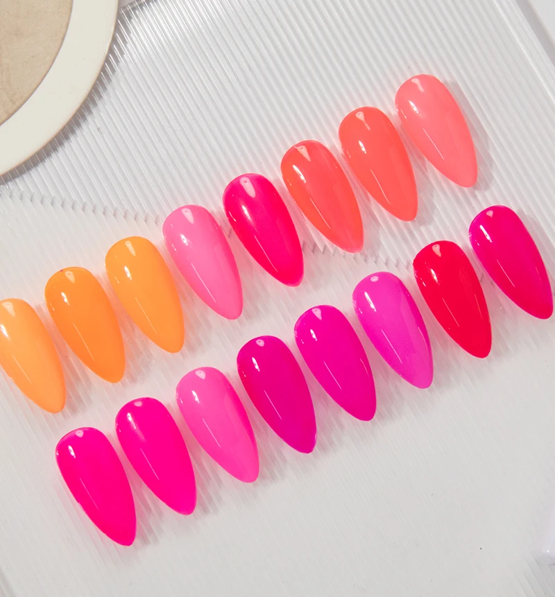 48 Color OEM Beauty Semi-permanent gel Nail Summer 15ml Neon Gel polish Set Nails Suppliers Custom Uv Gel details