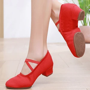 3.5cm Women Ballet Dance Shoes Teacher Training Shoes Adults Latin Shoes Girls Soft Rubber Sole Jazz Dance Shoes