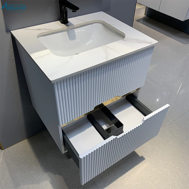 High quality modern furniture bathroom vanity sink aluminum bathroom cabinet with mirror details