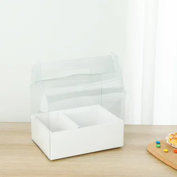 50 Stück Transparente Kuchenboxen – 9,5x5,5x3,8 Cm, Eisförmig, Für Macarons & Mini-Desserts, Inkl. Schutzfolie