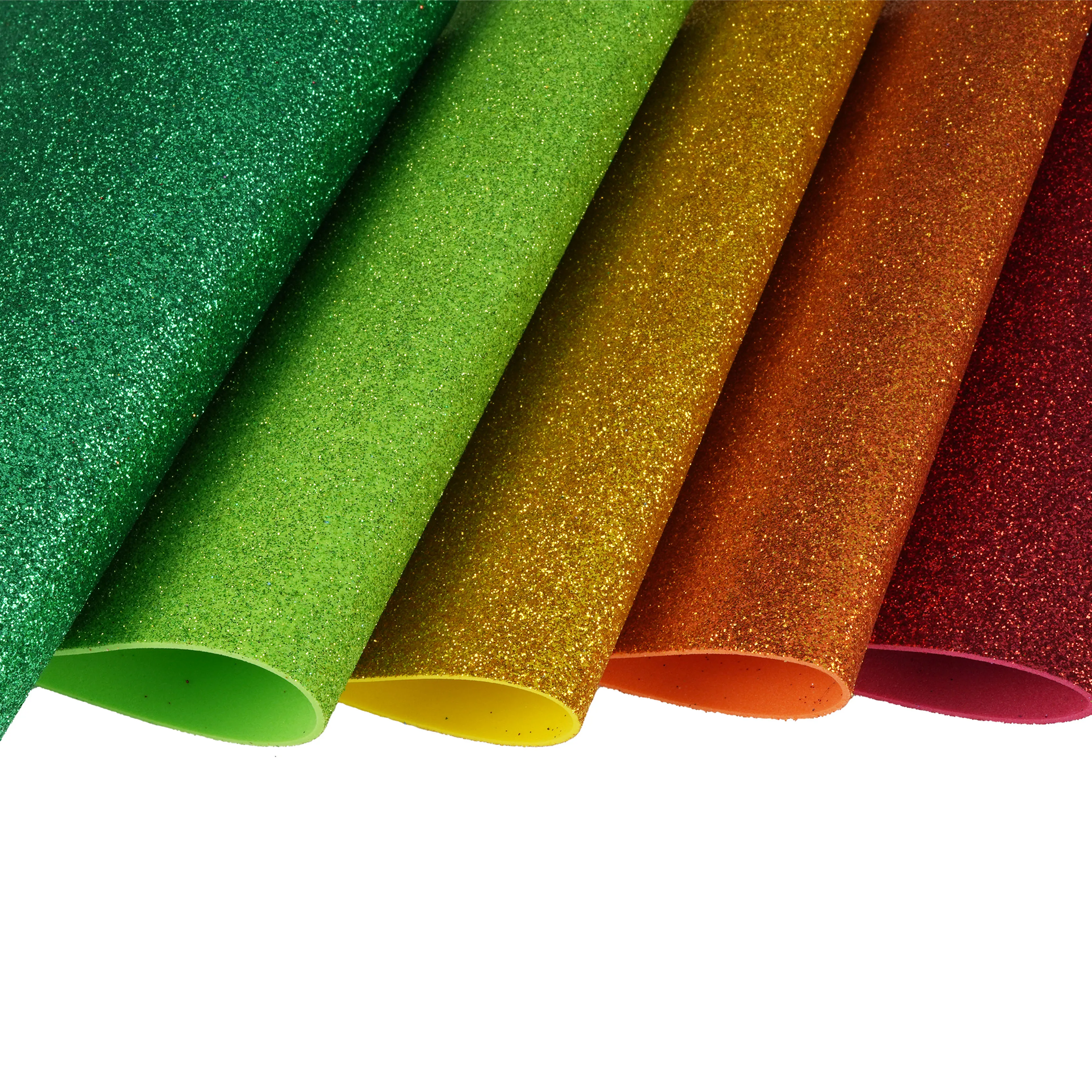 Wholesale na Kulay-kulay na Glitter EVA Foam Sheet para sa Paggawa ng Sining ng mga Bata, Materyales para sa Laruan at Sapatos, Thermoforming: A4 o I-customize ang Sukat