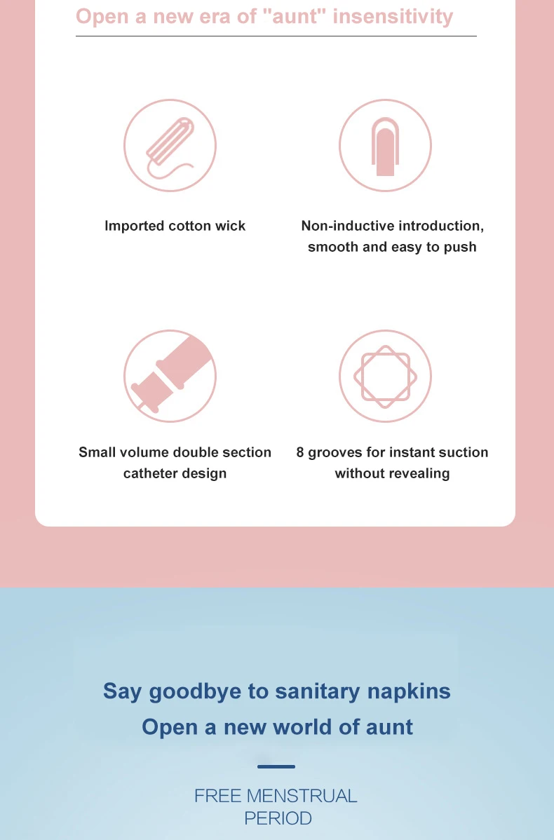 Strong Absorbent Disposable Biodegradable Organic Cotton Tampons For