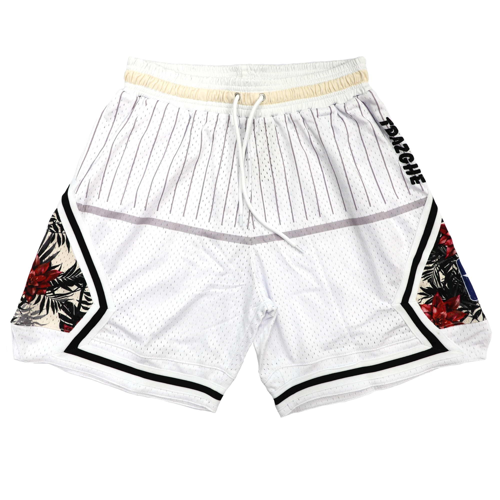 Vintage Streetwear Shorts Men Custom Tackle Printing Retro Womens Plain Double Mesh Basketball Shorts Manufacturers