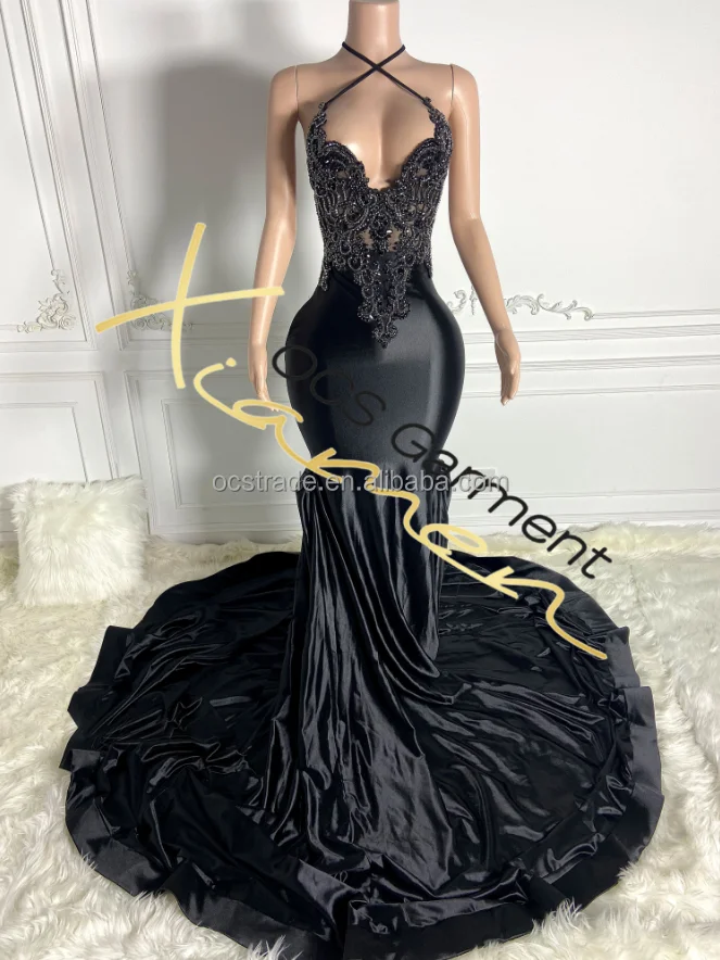 sachin and babi light blue dress Black V Neck Backless Beaded Prom Dresses, Black Backless Formal Eveni –  jbydress