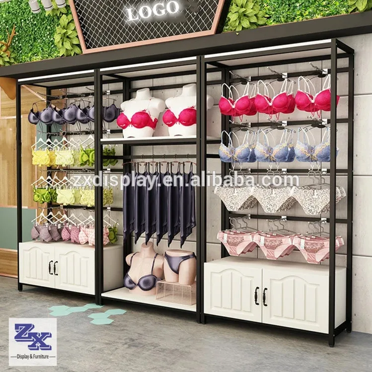 Rack de fixação lingerie, prateleira de exibição, suporte de