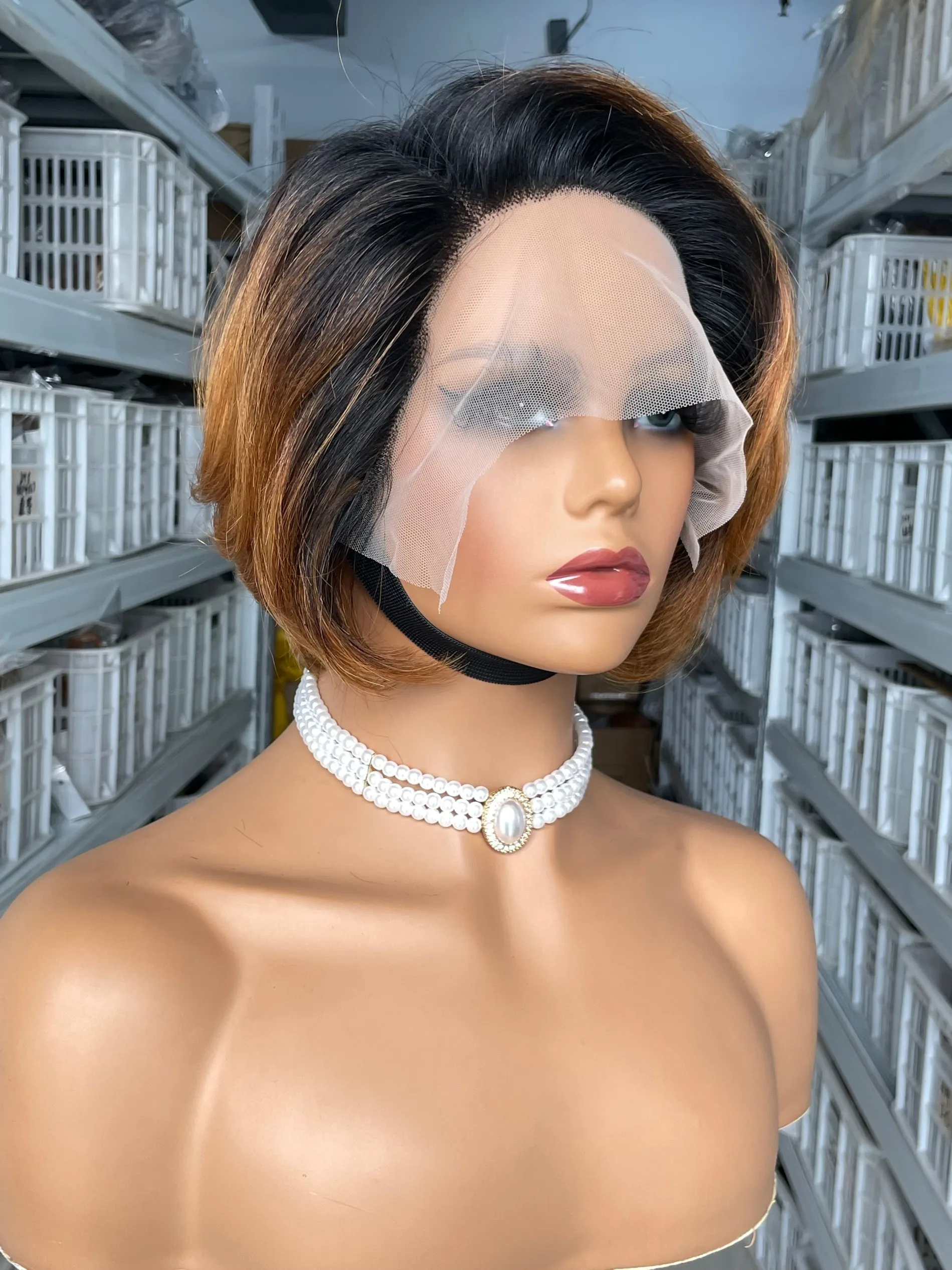 Factory Outlet Short 13*1 Lace Frontal Pixie Cut Wigs 180