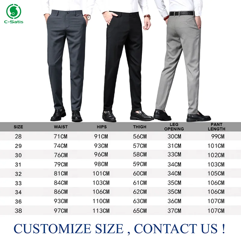 High Quality Men Business Suit Pants Formal Office Gentleman Suit Long ...
