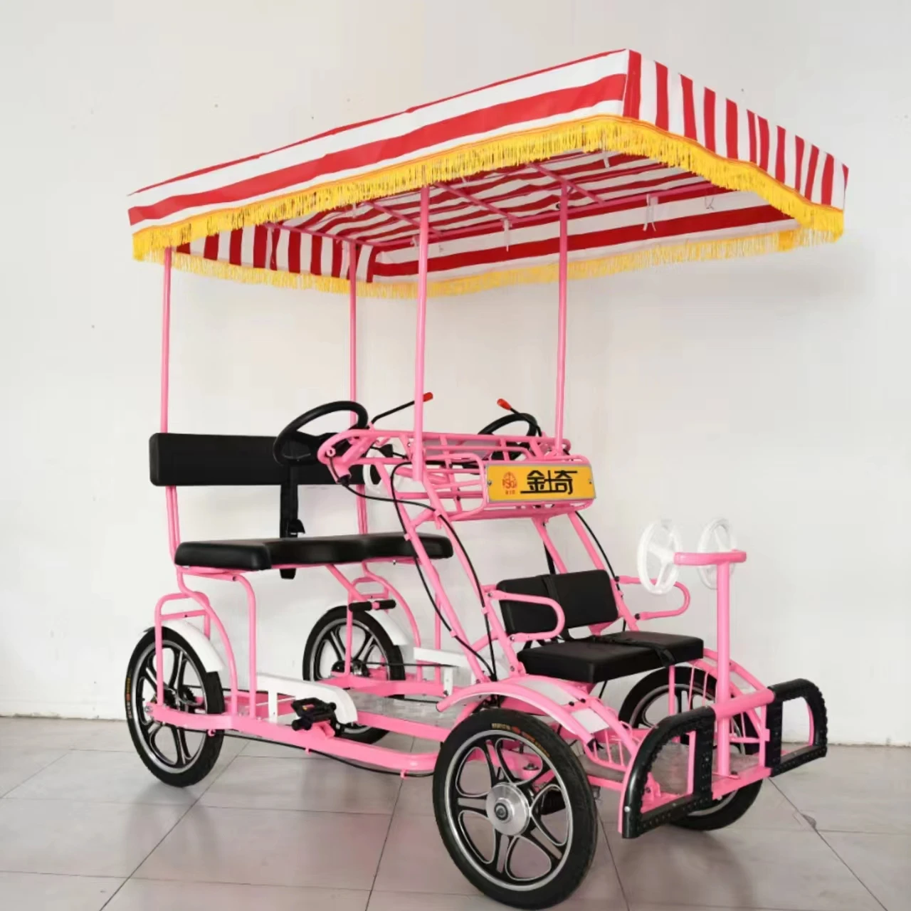 Factory Direct Sightseeing Double Adult Bicycle tandem Electric Bike Two Person tandem Bike with Baby Seat Parent-child Bikes