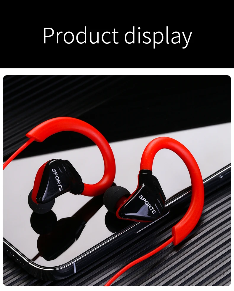 Wired Headphones 3.5mm 6D HiFi Sport Waterproof Earphone Stereo Music Bass Ear Hook Earphone with Mic for iPhone Xiaomi Huawei