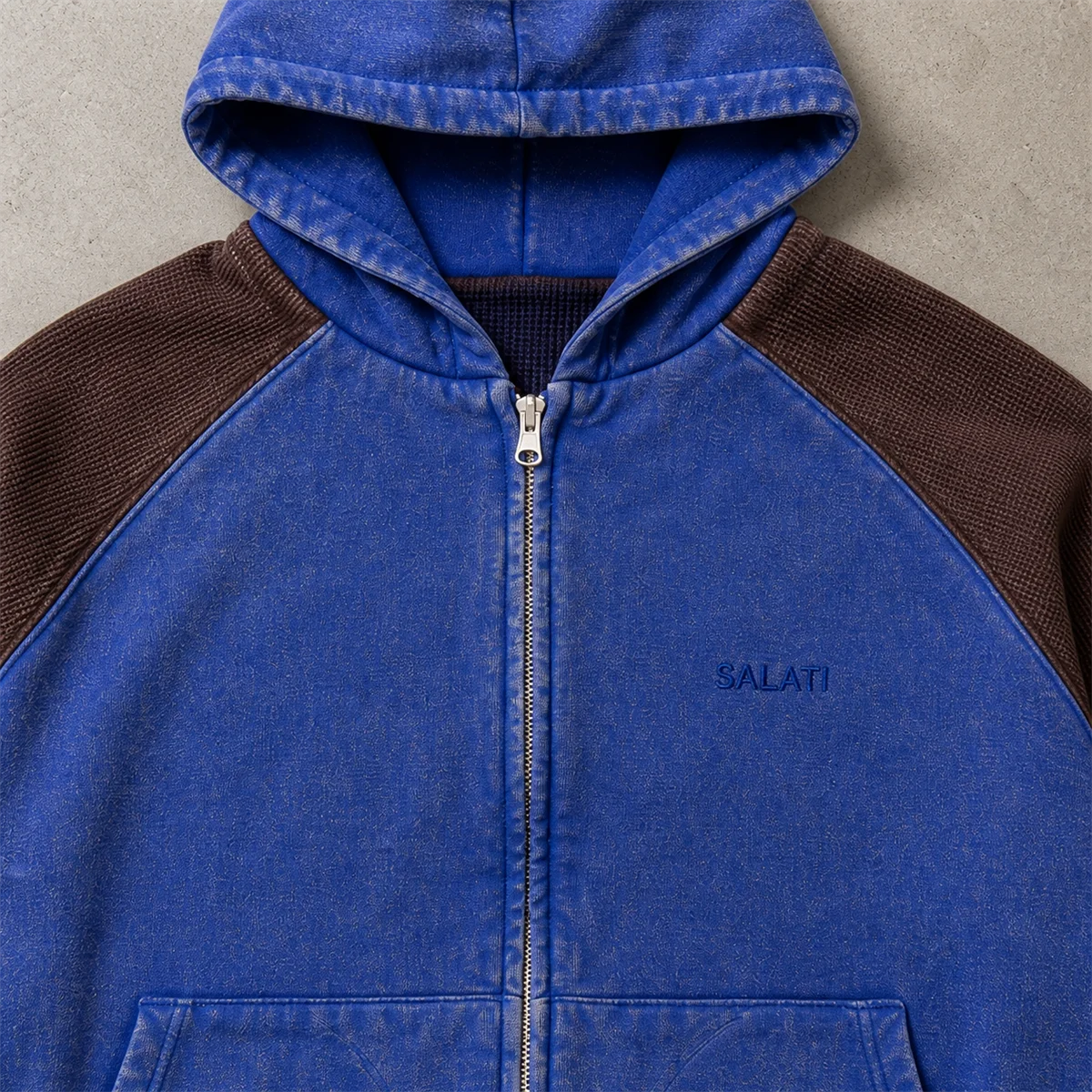 Streetwear Cotton Fleece Hoodies Unisex Oversized Zip up Custom Zipper Hoodies for Men Raglan Sleeve Hoodie gallery 3