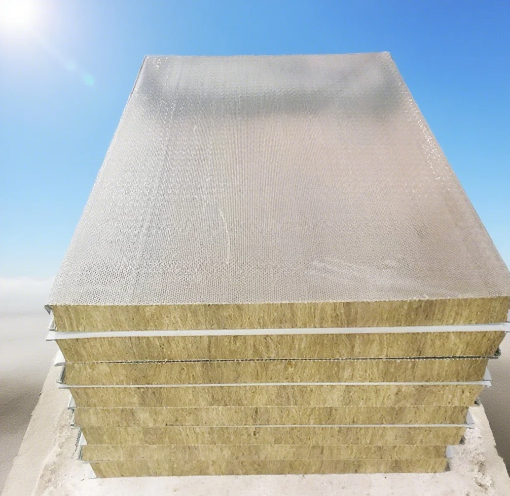 ISO Modern Design Steel Panels Rock Wool Sound Absorption for Warehouse Cold Room Workshop Hospital Hotel Sandwich Panels