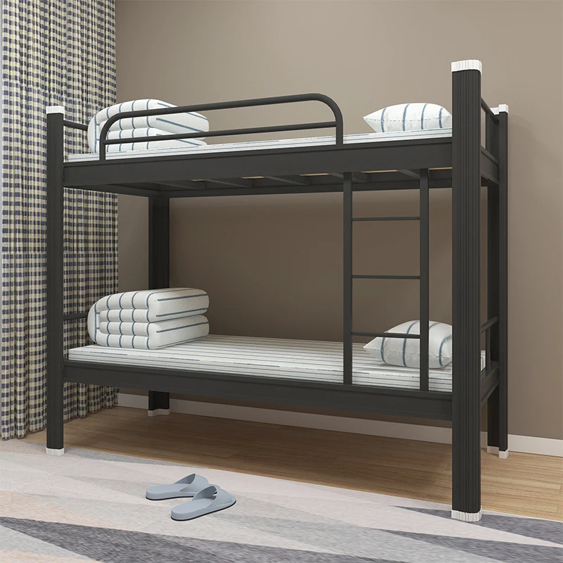 Reinforced Structure Metal Steel Bunk Bed with Sturdy Frame for Teens Adults and School Dormitory
