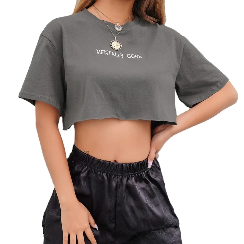 Kaitobe Women’s Round Neck Twist Knot Short Sleeve Basic Crop Top T-Shirt Casual Tee Tops Blouse for Teen Girls 
