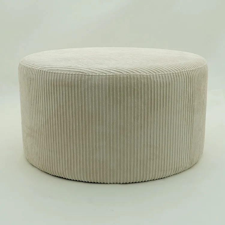Hot Selling Modern Home Furniture Round Velvet Fabric Tufted Pouf Ottoman Stool Coffee Table Tuffed Ottoman
