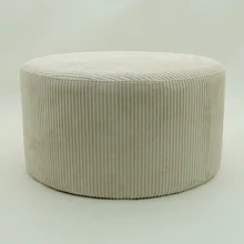 Hot Selling Modern Home Furniture Round Velvet Fabric Tufted Pouf Ottoman Stool Coffee Table Tuffed Ottoman